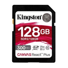 Kingston Canvas React Plus 128GB SDXC UHS-II U3 Class 10 V90 Memory Card